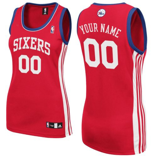 Womens Adidas Philadelphia 76ers Customized Authentic Red Road NBA Jersey